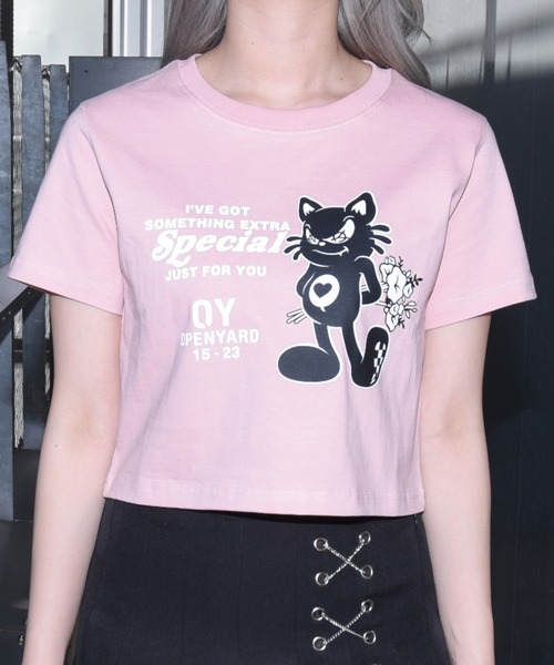 OY/オーワイ』BLACK CAT CROP/ブラックキャット クロップ 半袖