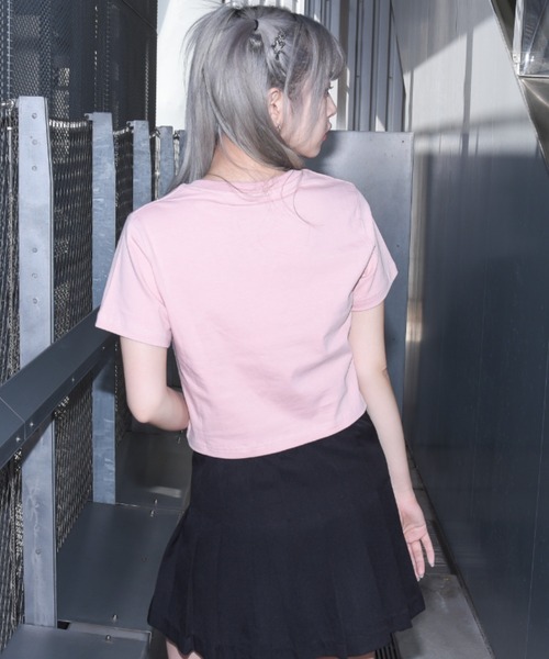 OY（オーワイ）の「『OY/オーワイ』BLACK CAT CROP/ブラックキャット クロップ 半袖カットソー（Tシャツ/カットソー・レディース・ホワイト/ブラック/ライトピンク・FREE）」の18枚目の写真