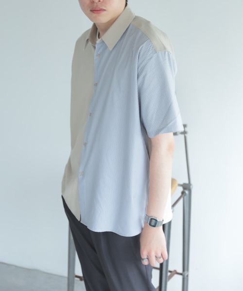 SENSE OF PLACE by URBAN RESEARCH（センスオブプレイスバイアーバンリサーチ）の「『イージーケア』ストライプブロックドシャツ(5分袖)（シャツ/ブラウス・メンズ・その他1/その他3/その他2/その他4/その他5・MEDIUM/LARGE）」の8枚目の写真