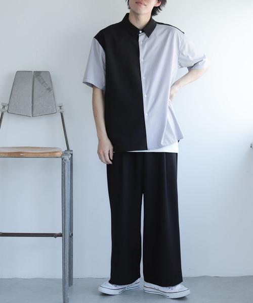 SENSE OF PLACE by URBAN RESEARCH（センスオブプレイスバイアーバンリサーチ）の「『イージーケア』ストライプブロックドシャツ(5分袖)（シャツ/ブラウス・メンズ・その他1/その他3/その他2/その他4/その他5・MEDIUM/LARGE）」の12枚目の写真