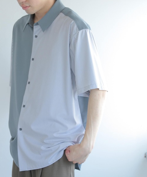 SENSE OF PLACE by URBAN RESEARCH（センスオブプレイスバイアーバンリサーチ）の「『イージーケア』ストライプブロックドシャツ(5分袖)（シャツ/ブラウス・メンズ・その他1/その他3/その他2/その他4/その他5・MEDIUM/LARGE）」の17枚目の写真