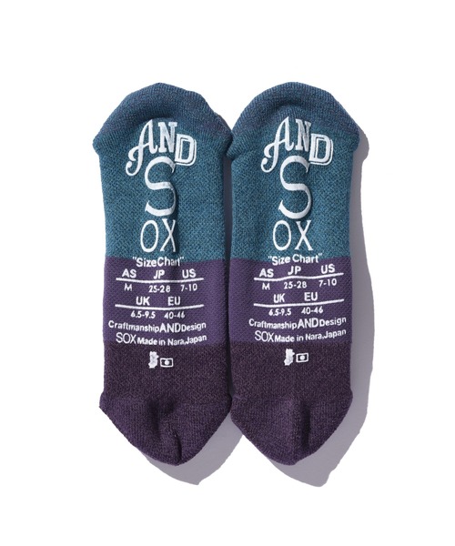 ANDSOX(アンドソックス)の「SUPPORT PILE SHORT ANKLE サポートパイルショートアンクル(ソックス/靴下・メンズ・パープル/ネイビー/ホワイト×ネイビー/インディゴブルー/グリーン/ホワイト×ブラック/オリーブ/ブラック/オフホワイト/マスタード/オレンジ・S/M)」の16枚目の写真
