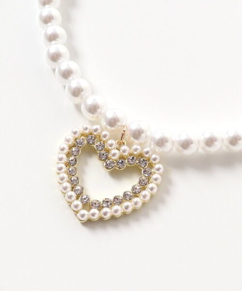 apres les cours(アプレレクール)の「【着脱簡単】ハートパールネックレス(ネックレス・キッズ・アイボリー・FREE)」の7枚目の写真