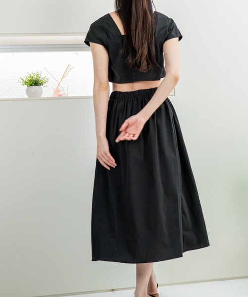 a lot of love（ア ロット オブ ラブ）の「トップス＆ハイウエストスカート・ツーピースセット（ワンピース・レディース・オレンジ/ブラック・FREE）」の10枚目の写真