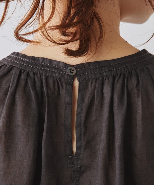 PUAL CE CIN（ピュアルセシン）の「ラミープルオーバーブラウス（シャツ/ブラウス・レディース・オリーブ/オフホワイト/チャコールグレー・FREE）」の17枚目の写真