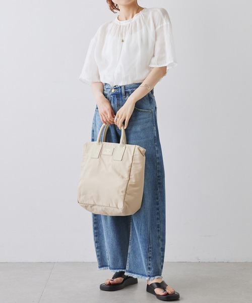 PUAL CE CIN（ピュアルセシン）の「ラミープルオーバーブラウス（シャツ/ブラウス・レディース・オリーブ/オフホワイト/チャコールグレー・FREE）」の5枚目の写真