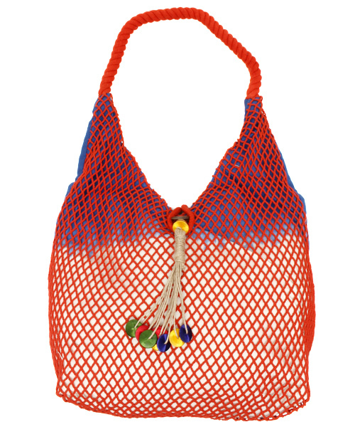 チャイハネ（チャイハネ）の「【チャイハネ】グラデーションネットバッグ（トートバッグ・レディース・ホワイト/パープル/イエロー/レッド/エメラルド・FREE）」の5枚目の写真