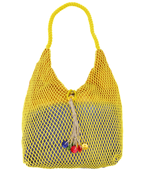 チャイハネ（チャイハネ）の「【チャイハネ】グラデーションネットバッグ（トートバッグ・レディース・ホワイト/パープル/イエロー/レッド/エメラルド・FREE）」の4枚目の写真