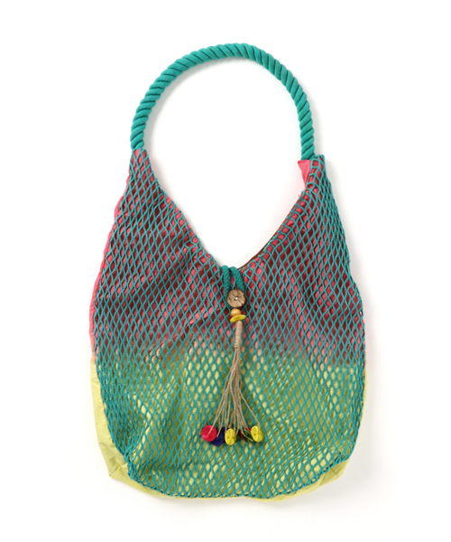 チャイハネ（チャイハネ）の「【チャイハネ】グラデーションネットバッグ（トートバッグ・レディース・ホワイト/パープル/イエロー/レッド/エメラルド・FREE）」の3枚目の写真