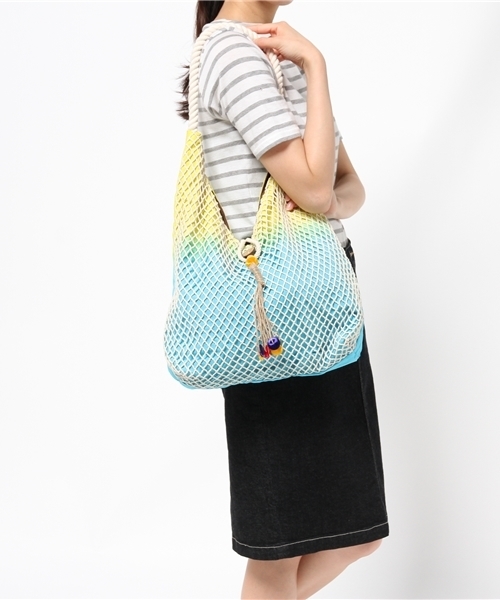 チャイハネ（チャイハネ）の「【チャイハネ】グラデーションネットバッグ（トートバッグ・レディース・ホワイト/パープル/イエロー/レッド/エメラルド・FREE）」の16枚目の写真