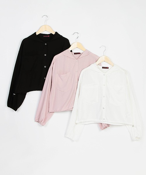 LOVETOXIC(ラブトキシック)の「シアーシャツブルゾン(シャツ/ブラウス・キッズ・ブラック/オフホワイト/ピンク・S/L/M)」の7枚目の写真