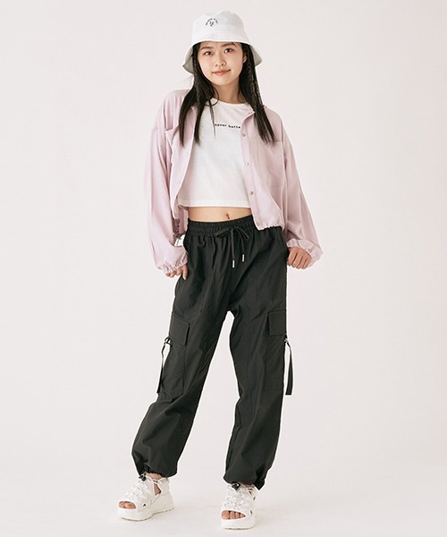 LOVETOXIC（ラブトキシック）の「シアーシャツブルゾン（シャツ/ブラウス・キッズ・ブラック/オフホワイト/ピンク・S/L/M）」の13枚目の写真