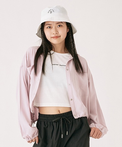 LOVETOXIC（ラブトキシック）の「シアーシャツブルゾン（シャツ/ブラウス・キッズ・ブラック/オフホワイト/ピンク・S/L/M）」の18枚目の写真