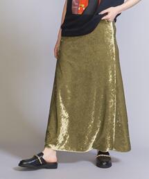 BEAUTY&YOUTH UNITED ARROWS | クラッシュベロア フレア ロングスカート -ウォッシャブル-(スカート)