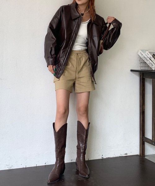 SHAGGIE(シャギー)の「ミリタリーダブルポケットキュロットパンツ(その他パンツ・レディース・ブラック/ブラウン/チャコールグレー・FREE)」の6枚目の写真