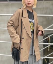 袖スリットビッグカラーテーラードジャケット