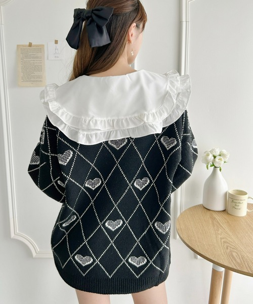 ダイヤモンドパターン カーディガン Lサイズ Needles ダイヤモンド