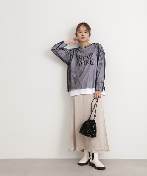 N.（N. Natural Beauty Basic）（エヌエヌナチュラルビューティーベーシック）の「◆ベルベットスパンコール巾着（ビジネスバッグ・レディース・グレー/ブラック・ﾌﾘ-）」の7枚目の写真