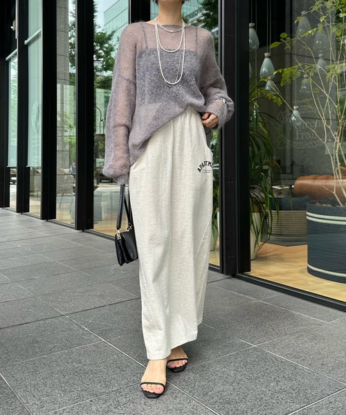 DouDou(ドゥドゥ)の「ミニ裏毛イージースカート(スカート・レディース・チャコールグレー/ベージュ・FREE)」の3枚目の写真