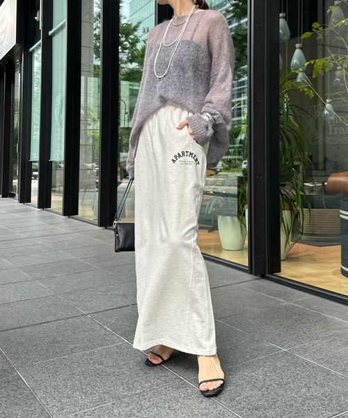 DouDou(ドゥドゥ)の「ミニ裏毛イージースカート(スカート・レディース・チャコールグレー/ベージュ・FREE)」の5枚目の写真