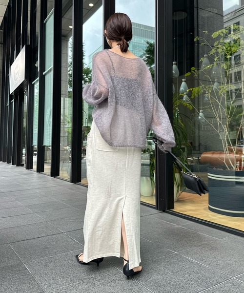 DouDou(ドゥドゥ)の「ミニ裏毛イージースカート(スカート・レディース・チャコールグレー/ベージュ・FREE)」の7枚目の写真