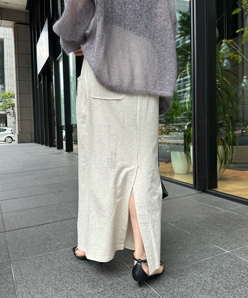 DouDou(ドゥドゥ)の「ミニ裏毛イージースカート(スカート・レディース・チャコールグレー/ベージュ・FREE)」の11枚目の写真