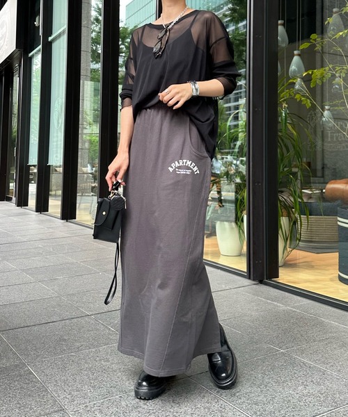 DouDou(ドゥドゥ)の「ミニ裏毛イージースカート(スカート・レディース・チャコールグレー/ベージュ・FREE)」の15枚目の写真