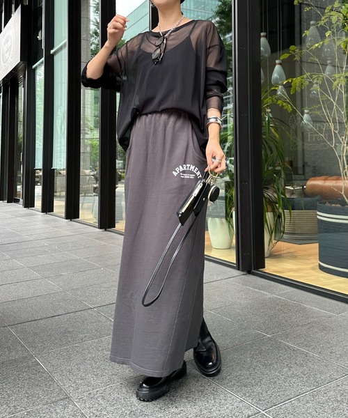 DouDou(ドゥドゥ)の「ミニ裏毛イージースカート(スカート・レディース・チャコールグレー/ベージュ・FREE)」の16枚目の写真