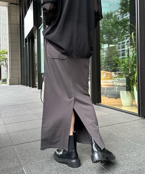 DouDou(ドゥドゥ)の「ミニ裏毛イージースカート(スカート・レディース・チャコールグレー/ベージュ・FREE)」の20枚目の写真