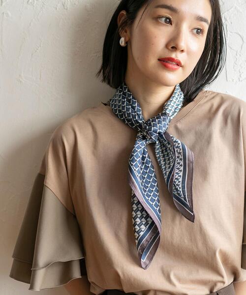 coen（コーエン）の「ジオメトリックレトロスカーフ（バンダナ/スカーフ・レディース・ブラウン/ネイビー・FREE）」の3枚目の写真