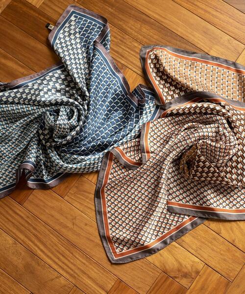 coen（コーエン）の「ジオメトリックレトロスカーフ（バンダナ/スカーフ・レディース・ブラウン/ネイビー・FREE）」の16枚目の写真