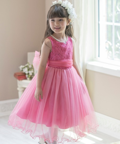 Catherine Cottage（キャサリンコテージ）の「スパンコールレースチュールドレス（ドレス・キッズ・ミント/ネイビー/シルバー/バーガンディー/ゴールド/ローズ/コーラルピンク/サックスブルー/ブルー/ライラック/ブルーグリーン/イエロー/ピンク/オフホワイト・100/110/140/130/120）」の12枚目の写真