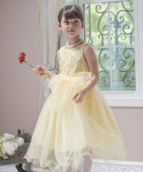 Catherine Cottage（キャサリンコテージ）の「スパンコールレースチュールドレス（ドレス・キッズ・ミント/ネイビー/シルバー/バーガンディー/ゴールド/ローズ/コーラルピンク/サックスブルー/ブルー/ライラック/ブルーグリーン/イエロー/ピンク/オフホワイト・100/110/140/130/120）」の8枚目の写真