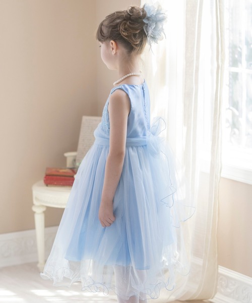 Catherine Cottage（キャサリンコテージ）の「スパンコールレースチュールドレス（ドレス・キッズ・ミント/ネイビー/シルバー/バーガンディー/ゴールド/ローズ/コーラルピンク/サックスブルー/ブルー/ライラック/ブルーグリーン/イエロー/ピンク/オフホワイト・100/110/140/130/120）」の16枚目の写真