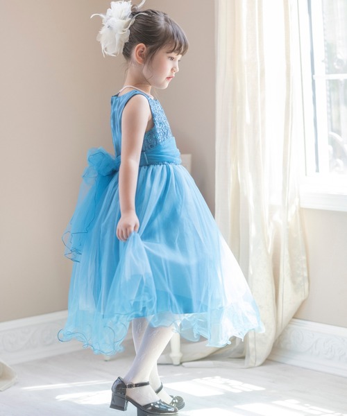 Catherine Cottage（キャサリンコテージ）の「スパンコールレースチュールドレス（ドレス・キッズ・ミント/ネイビー/シルバー/バーガンディー/ゴールド/ローズ/コーラルピンク/サックスブルー/ブルー/ライラック/ブルーグリーン/イエロー/ピンク/オフホワイト・100/110/140/130/120）」の19枚目の写真