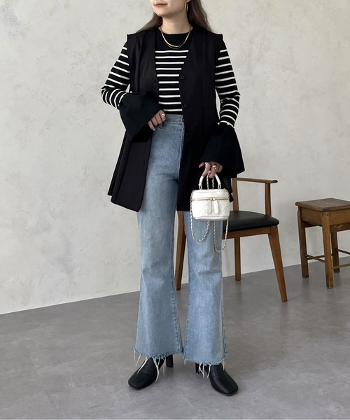 prose verse(プロズヴェール)の「ベルスリーブパールフレアニット(ニット/セーター・レディース・オフホワイト/ブラック・MEDIUM/LARGE)」の22枚目の写真