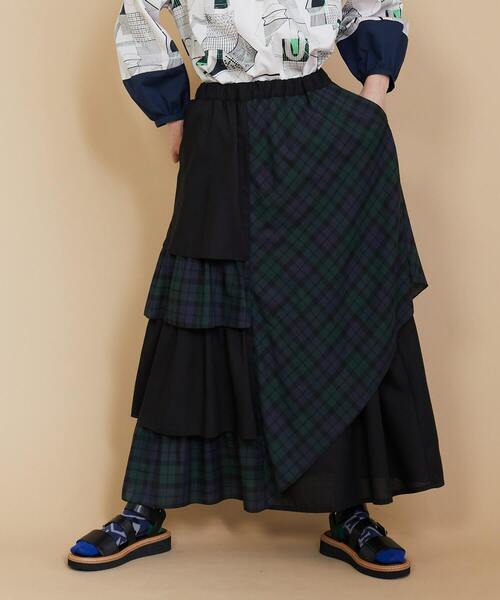 FRAPBOIS（フラボア）の「ティアーチェ スカート（スカート・レディース・ベージュ/ブラック・0/1）」の2枚目の写真