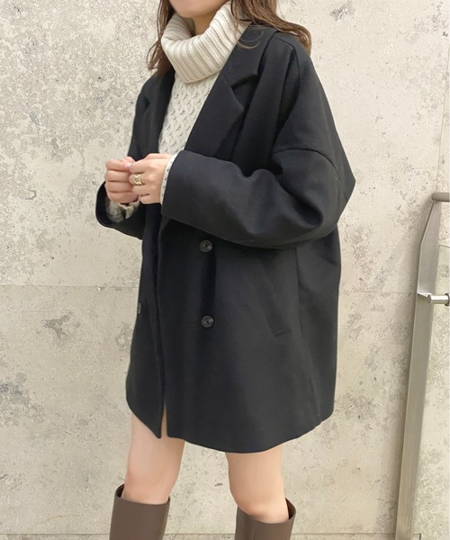 apres jour（アプレジュール）の「ゆるジャケットアウター【ZOZOTOWN限定アイテム】（チェスターコート・レディース・ピンクベージュ/モカ/ブラック/アイボリー・フリー/X-LARGE）」の14枚目の写真