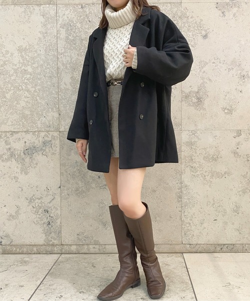 apres jour（アプレジュール）の「ゆるジャケットアウター【ZOZOTOWN限定アイテム】（チェスターコート・レディース・ピンクベージュ/モカ/ブラック/アイボリー・フリー/X-LARGE）」の18枚目の写真