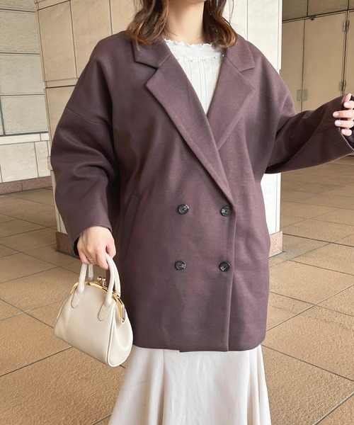 apres jour（アプレジュール）の「ゆるジャケットアウター【ZOZOTOWN限定アイテム】（チェスターコート・レディース・ピンクベージュ/モカ/ブラック/アイボリー・フリー/X-LARGE）」の19枚目の写真