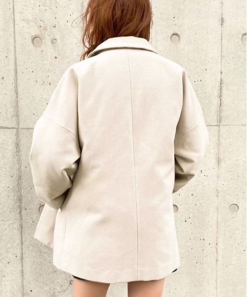 apres jour（アプレジュール）の「ゆるジャケットアウター【ZOZOTOWN限定アイテム】（チェスターコート・レディース・ピンクベージュ/モカ/ブラック/アイボリー・フリー/X-LARGE）」の7枚目の写真