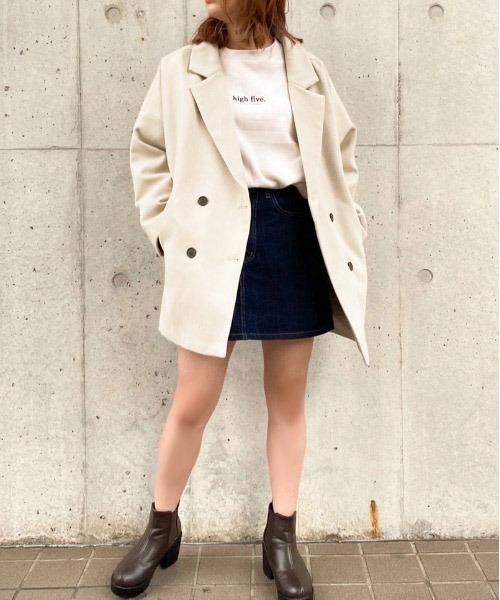 apres jour（アプレジュール）の「ゆるジャケットアウター【ZOZOTOWN限定アイテム】（チェスターコート・レディース・ピンクベージュ/モカ/ブラック/アイボリー・フリー/X-LARGE）」の8枚目の写真