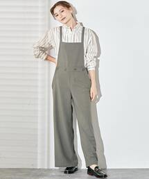 【2WAY仕様で楽しめるポリエステルツイルサロペットパンツ】