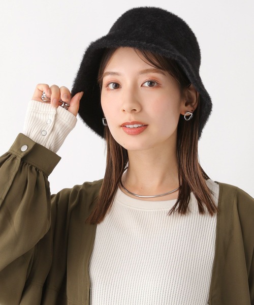 LEPSIM（レプシィム）の「シャギーバケハ　970224（ハット・レディース・アイボリー/ブラック・ONE SIZE）」の4枚目の写真