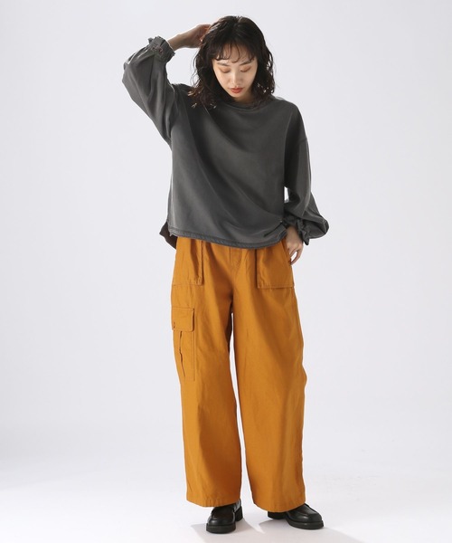 niko and...（ニコアンド）の「【DOD(ディーオーディー)】コラボシボレルヤーツプルオーバー（Tシャツ/カットソー・レディース・ホワイト/スモーク/パープル・FREE）」の7枚目の写真