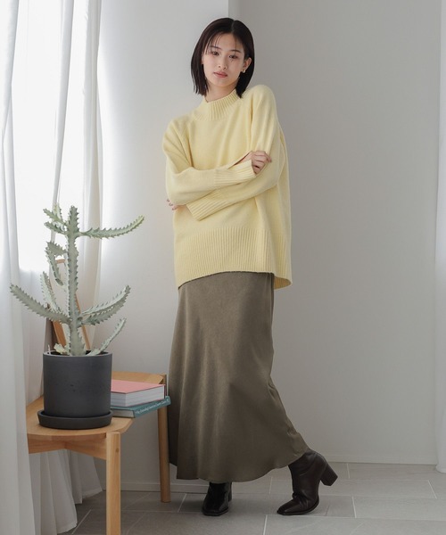 LOWRYS FARM（ローリーズファーム）の「サテンフレアスカート　980536（スカート・レディース・ブラウン/ブラック/アイボリー/チャコールグレー/カーキ・LONG/SHORT/20cm）」の9枚目の写真