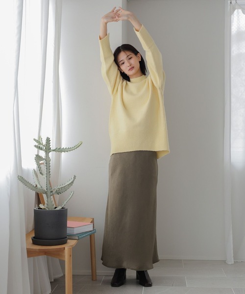 LOWRYS FARM（ローリーズファーム）の「サテンフレアスカート　980536（スカート・レディース・ブラウン/ブラック/アイボリー/チャコールグレー/カーキ・LONG/SHORT/20cm）」の13枚目の写真