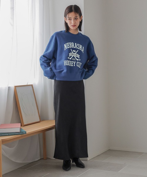 LOWRYS FARM（ローリーズファーム）の「サテンフレアスカート　980536（スカート・レディース・ブラウン/ブラック/アイボリー/チャコールグレー/カーキ・LONG/SHORT/20cm）」の14枚目の写真