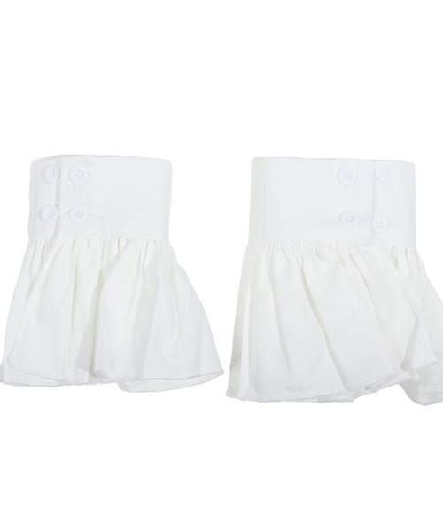 Felt-Maglietta(フェルトマリエッタ)の「調整可能ダブルボタン付きフレア付け袖(アームカバー・レディース・ホワイト/ブラック・FREE)」の7枚目の写真