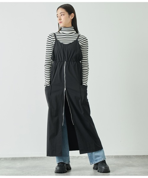 ANAP(アナップ)の「フロントジップミリタリーキャミワンピース(ワンピース・レディース・ブラック/グレイッシュベージュ・FREE)」の13枚目の写真